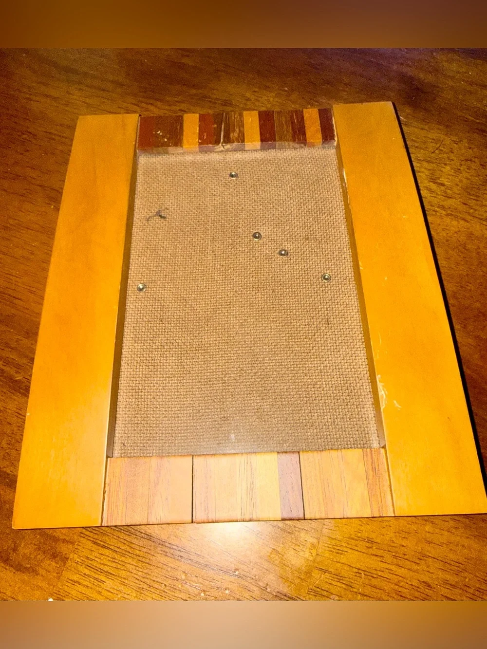 Vintage Marquetry Wood Inlay Frame 5x8 Thailand Teak Rosewood